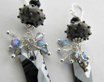 Handmade Lampwork & Vintage Swarovski Earrings