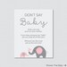 Don't Say Baby Baby Shower Game Printable Elephant
