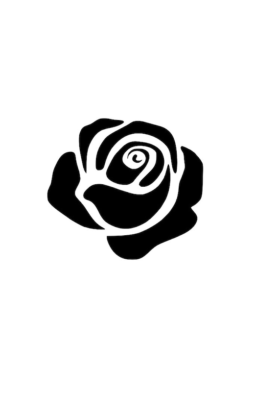 Rose flower Valentine outline logo laptop cup decal SVG
