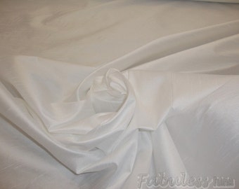 White Shantung Dupioni Faux Silk fabric per yard