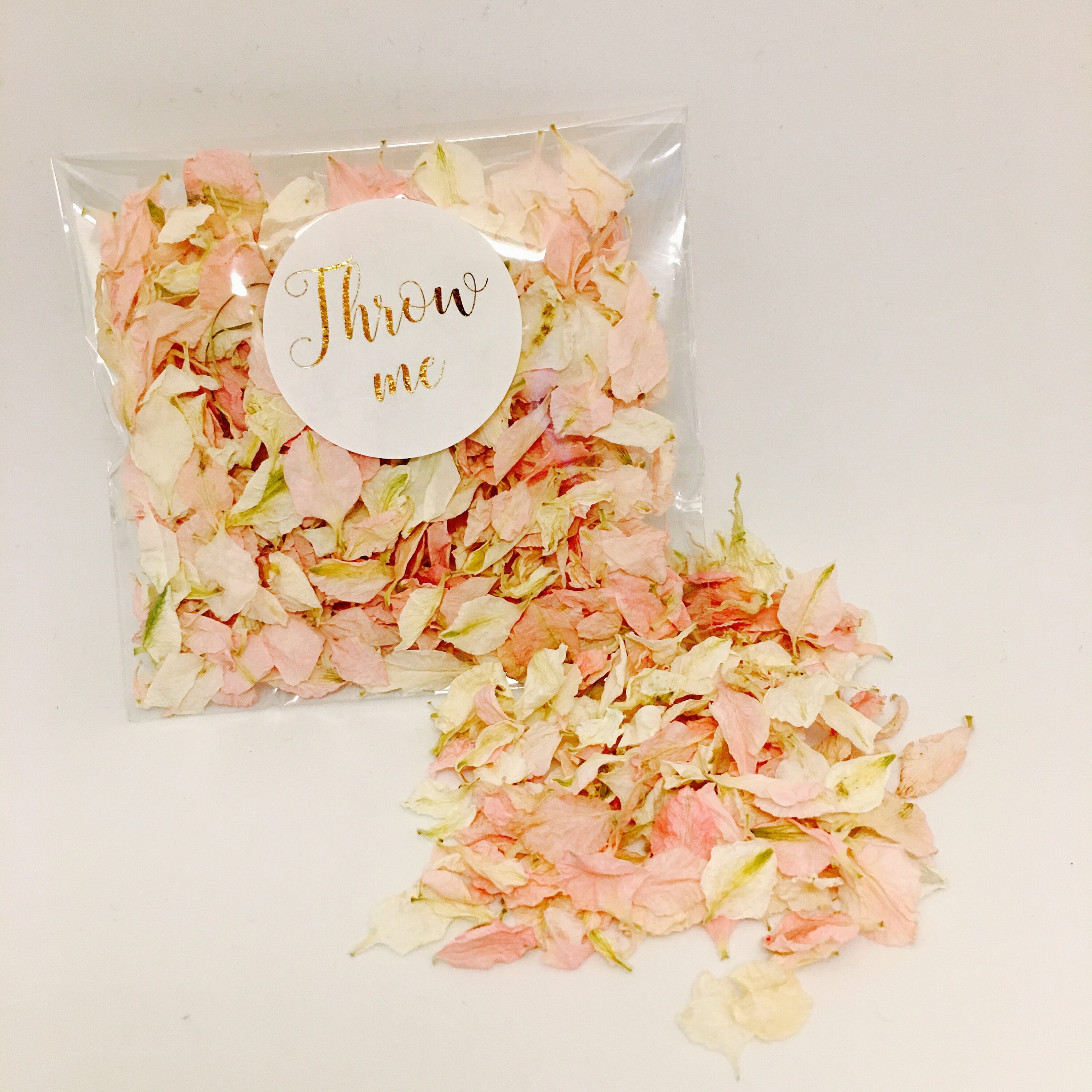 Flower petal confetti pale pink with off white petals