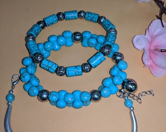 3 pieces of Turquoise bracelets.