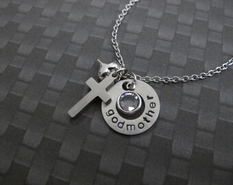 For Godmother-Gift woman-First Communion, Godmother gift - Personalized Godmother necklace Baptism gifts for godparents-Christening Gifts
