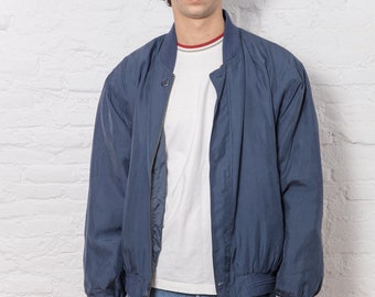 Vintage Silk Blue Bomber Jacket