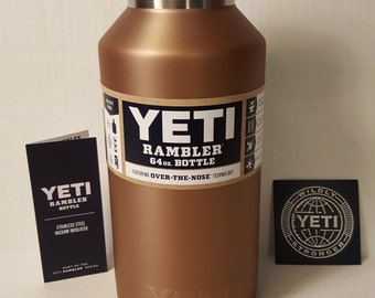 YETI BOTTLE! 64 OZ yeti water bottle powder coated copper coin, bpa free