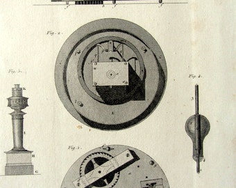 1852 Antique LAMPS print, vintage CHEMISTRY light bulb apparatus engraving, scientific light machine science.