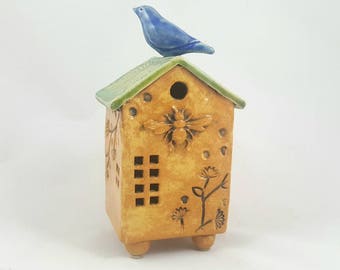 Ceramic house, pottery house, little clay house, minature house, pottery anniversary, housewarming gift, wedding gift, tiny garden house