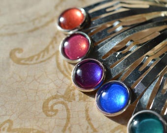 Colorful Barrettes - set of 5 - Bronze or Silver!
