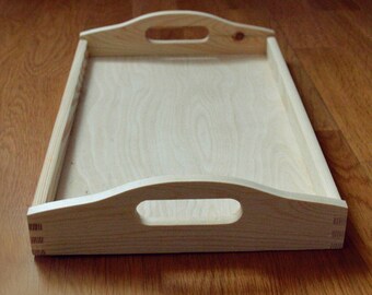 Breakfast Tray - Wood Serving Tray - Unfinished Tray - Decorative Wooden Tray - Pine Tree trays - Untreated Wood Tray - Decoupage Wood Tray