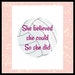 She believed she could so she did Volleyball Quote- digital download- 8 x 10 - Wall art - Wall Decor - Dorm room