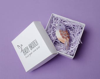 Lilac bird brooch Handmade bird pin Bird jewellery Birdy Brooch Bird badge