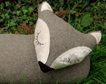 Fox decor. A fox draught excluder, made from a soft pure wool. Draft excluder.