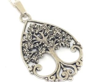 Sterling silver filigree Tree of Life pendant