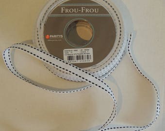 Grosgrain Ribbon stitched white black pitting
