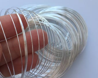 200 Loops Memory Wire Silver Plated 0.6mm, 5.8cm - 6cm Dia - FD1347