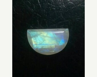 61% OFF SALE Rainbow Moonstone Moon Shape Faceted Cut