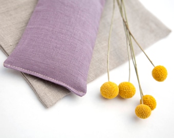 Spa Gift - Linen Eye Pillow - Gift for mom - Lavender Eyepillow - Organic flax pillow - Yoga Prop - Aromatherapy - Sleep Aid - Purple