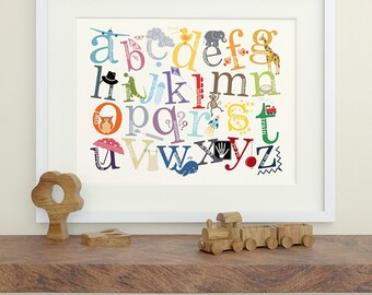 Decorative Alphabet Print // Alphabet Poster // Alphabet Wall Decor // Alphabet Wall Art // Nursery Decor // Nursery Art // New Baby