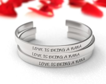 Love Is Being A Nana Bracelet - Gift For Nana, Grandparents Day, Mothers Day Gift, Nana Gift, From Granddaughter, Nana From Grandson