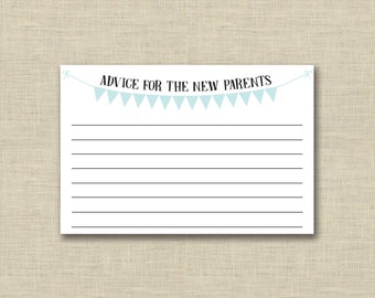 New Parents Advice Card Printable Digital Download Instant