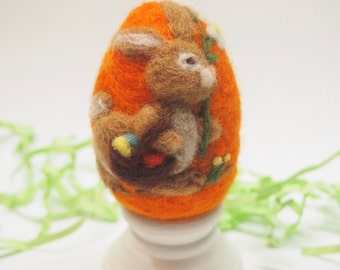 Needle Felted Egg - Easter Bunny - Easter Egg