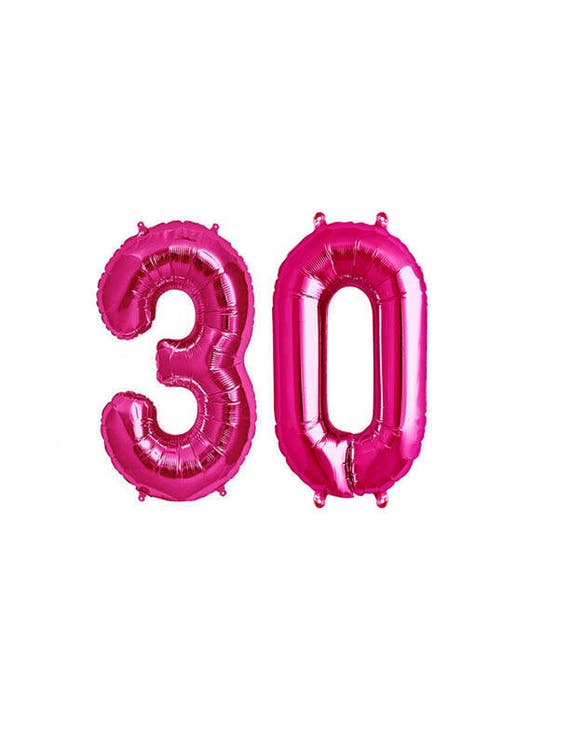 PINK Number 30 Balloon 30th Birthday Photo Prop Number