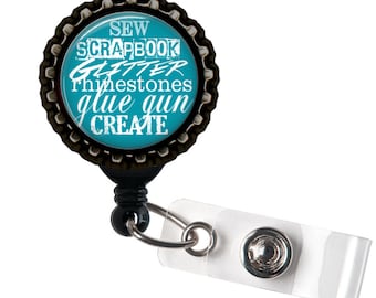 Super Crafter - Black Retractable Badge Reel ID Holder