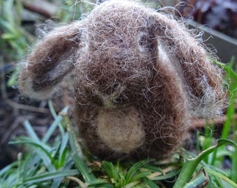 Mini Bunny needlefelted 3D wool sculpture