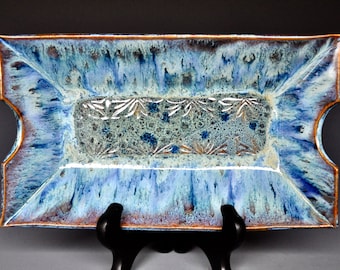 Pottery Serving Platter Ceramic Stoneware Handmade Dish B
