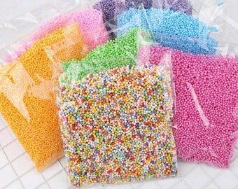 Free Shipping! 1 Bag! DIY Snow Mud Particles Accessories Slime Balls Small Tiny Foam Beads For Floam Filler For DIY Supplies 2-4mm