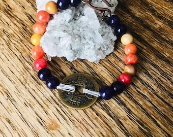 Chinese Coin Gemstone Bracelet