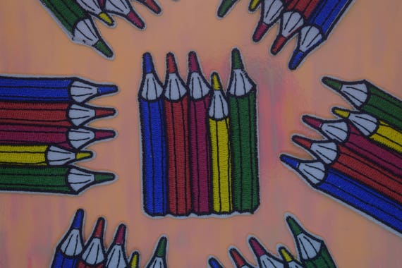 Coloured Pencils Iron on Patch