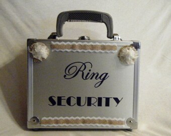 Burlap With Lace Wedding Ring Security Briefcase