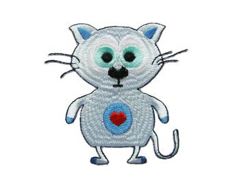 Cute Cat Iron On Patch Cat Embroidered Applique Patches For Jackets