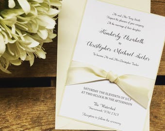 Personalised Wedding Invitation, french knot, elegant