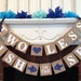 Two Less Fish in the Sea Banner - Navy Nautical Wedding Decor - Couples Engagement Party - Nautical Bridal Shower Decor - Your Color choice