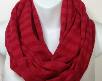 Red on red striped infinity scarf