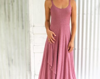 Hemp & Organic Cotton Jersey Full Length Spaghetti Strap Dress