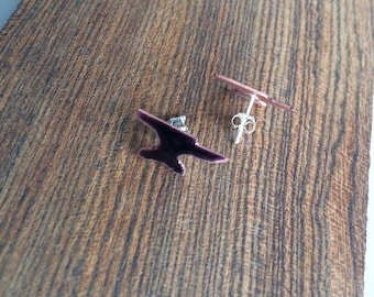 Anvil Studs - Copper + Enamel "Black"