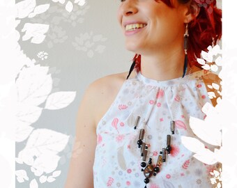 necklace • STYLE FOLK • with a feather
