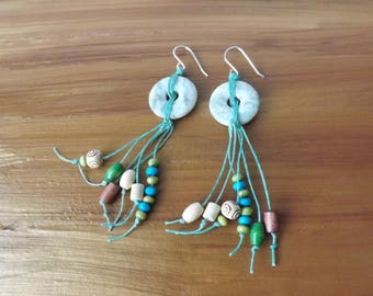 Peace Jade Boho earrings, jade jewellery, green earrings, boho jewellery, festival jewellery, gypsy earrings, hippy earrings, folk earrings