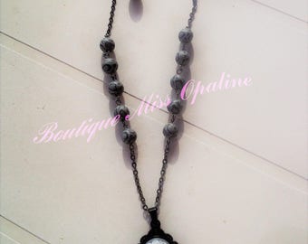 lovely black skeleton necklace