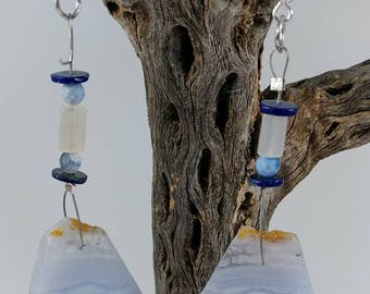Blue Lace Agate Earrings