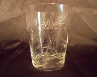 Etched glass shot glass