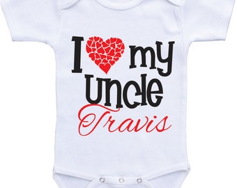 I Love My Uncle Baby Onsies Heart Onesie My Uncle Loves Me