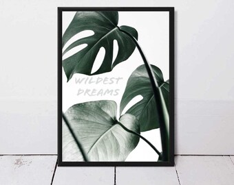 Wall Art,Poster,Prints,Home Decor,Office Decor,Art Print,Gift,Quote,Modern Art,Leaves,Framed Art,Plant,Monstera,Tropical,Botanical