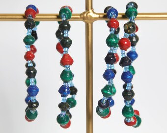 Paper Bracelet Single Stretch/Multi-Color red,blue,green/MED/Recycled/DN-BR-1