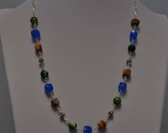 Earth, Sea and Sky Sterling Silver Necklace