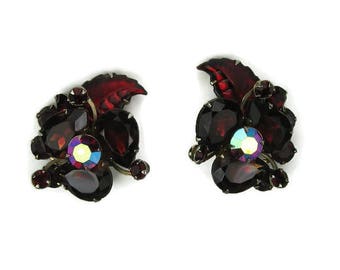 Red Rhinestone Earrings