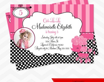 Pink Poodle Invitation